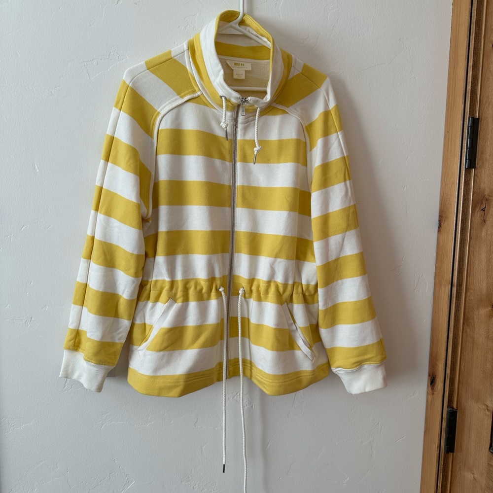 Anthropologie Maeve Yellow and Cream Knit Top